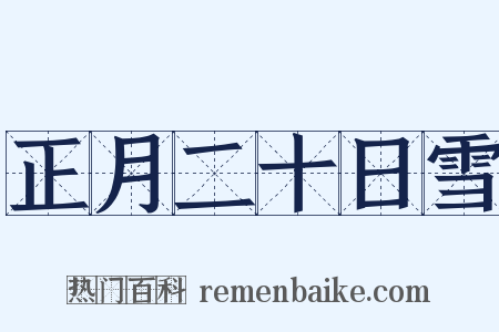 正月二十日雪是什么意思的图片